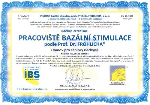 Certifikace - Bazální stimulace